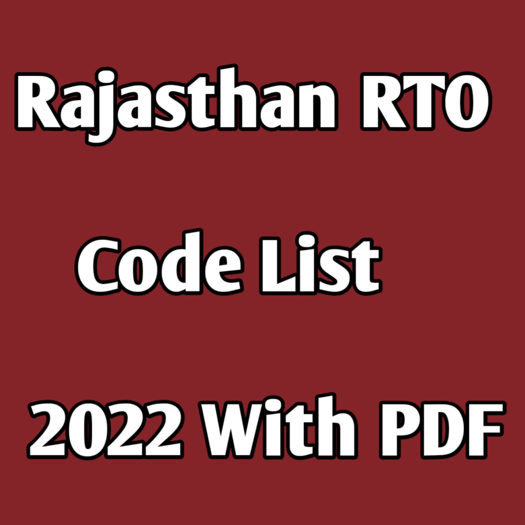 rajasthan RTO code list