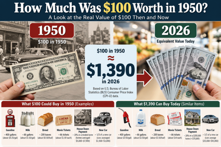 How Much Was $100 Worth in 1950 1950 to 2026 Inflation Calculator