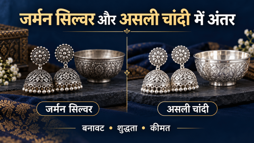 goldrateindiatoday जर्मन सिल्वर और असली चांदी में अंतर: गहनों और कटोरियों की सांकेतिक तुलना